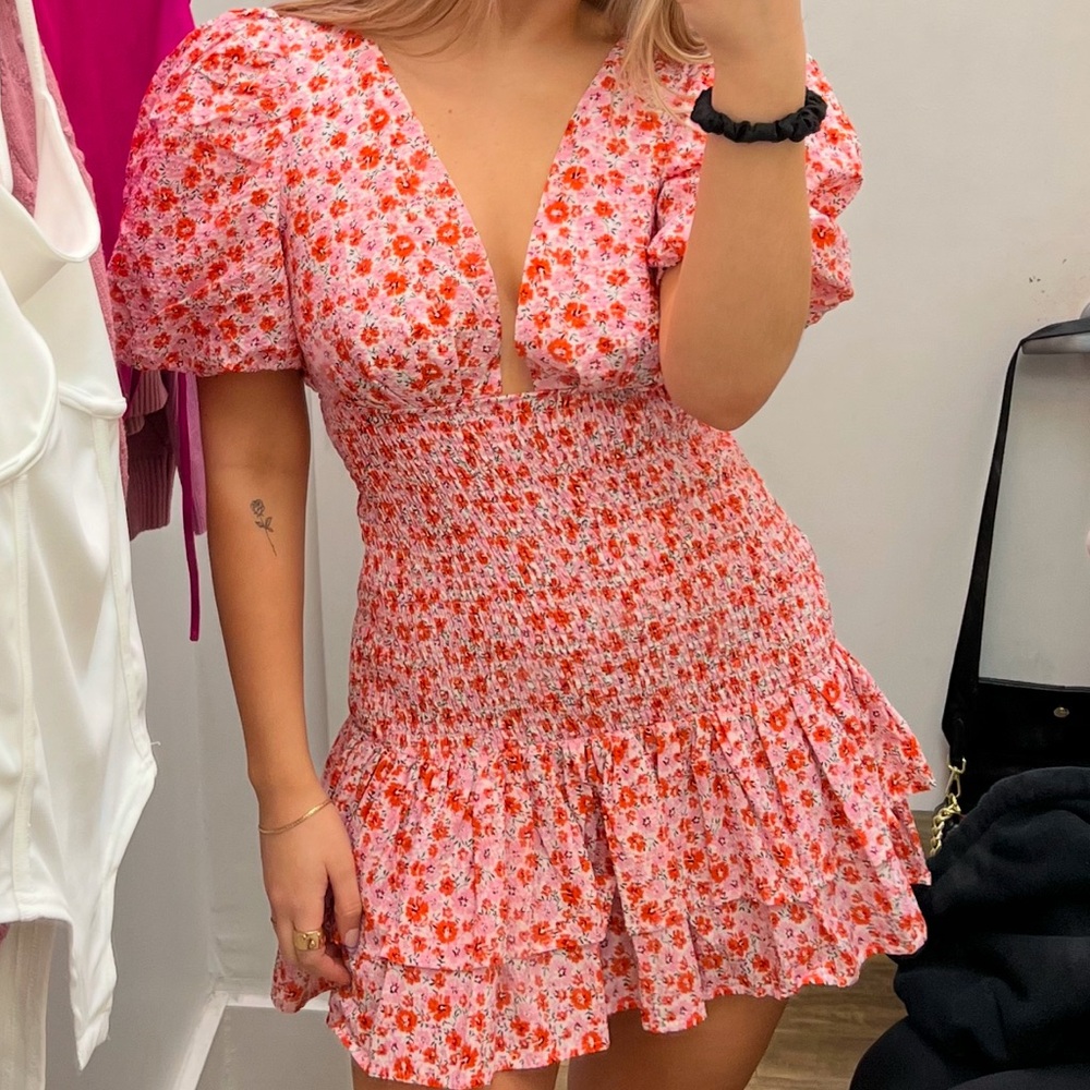 Pink and Orange floral dress